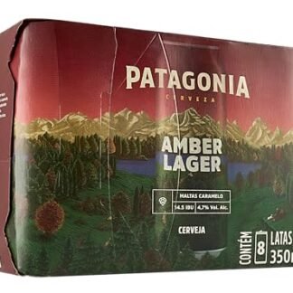 Pack Cerveja Patagonia Amber Lager Nacional 350ml Lata Sleek - 8 Unidades