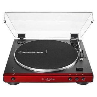 Toca-Discos Audio-Technica Sem Fio com acionamento automático por correia (Belt-Drive) AT-LP60XBT-RD, Vermelho, Bivolt 120/240V (Equipamentos)
