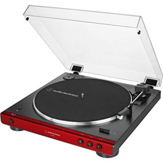 Audio-Technica AT-LP60XBT-RD Prato Giratório Estéreo com Cinta Totalmente Automático, Vermelho/Preto, Bluetooth, Hi-Fi, 2 Velocidades - AUDIO-TECHNICA (Equipamentos)