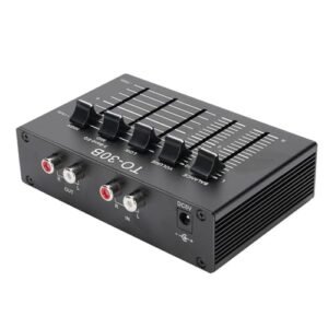 Pré -amplificador Phono Girtable, Equalizador de Som Digital de Canal Eq 2, 3 Banda de 12db High Mid Low Tone Séreo Fonograflifier ComRCA, para Player de Vinil, Plataforma (Equipamentos)