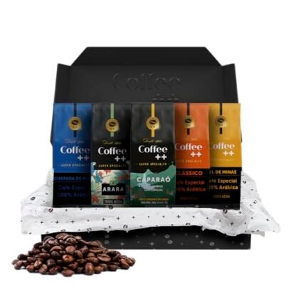 Kit 5 Pacotes Café Especial Grãos Coffee Mais Chapada, Sul de Minas, Classico, Arara e Caparaó 250g