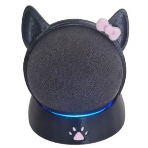 Genérico Suporte Base Preta para Alexa Echo Dot 4 e 5 Gatinha Kitty Black Cat (Equipamentos)