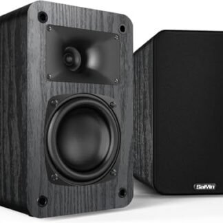 Saiyin Alto-falantes passivos de estante, alto-falantes passivos bidirecionais, woofer de 9 cm e tweeter de buzina de seda, graves de 60 Hz para casa/escritório/par de teatro (precisa de amplificador (Equipamentos)