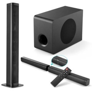 Suporta Bluetooth Soundbar, RMS:80W MAX:360W, 2.1 Canais Home Theater, Versão HDMI com Subwoofer 160×230×340 mm ﻿ (Equipamentos)