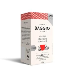 Cápsulas de Café Baggio Café Aroma Chocolate com Avelã, compatível com Nespresso, contém 20 cápsulas