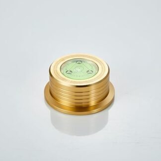 Pailvens Estabilizador de peso com ferramenta integrada de medição de velocidade e nivelamento – liga de alumínio, resistente à corrosão, braçadeira para toca-discos de vinil HiFi Disc LP, dourado