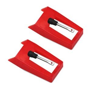 Agulhas para toca-discos, Agulha de substituição para toca-discos de vinil para fonógrafo LP, Victrola, 1byone, Crosley, ION, Jensen (2 peças de caneta diamantada) (Equipamentos)