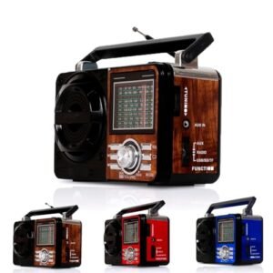 Rádio Portátil Fm/Am Bluetooth Usb Bivolt E Pilha - Caixa De Som 110V/220v Vintage Antigo Retro Recarregavel (Marrom)