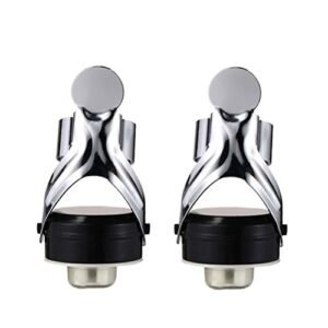 Tampa de champanhe de aço inoxidável BESTONZON 2 peças para vinho espumante, selante de garrafa com bomba de pressão embutida tamanho – 4,96,5 cm