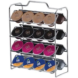 Niquelart Porta Cápsulas Cromado Dolce Gusto - Aço - Suporte para Cápsulas de Café - Armazenamento e Organização - 27,5 cm x 22,5 cm x 11 cm