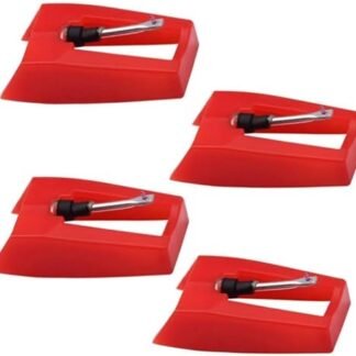 Pacote com 4 agulhas de substituição para toca-discos para vários toca-discos portáteis, toca-discos, LP, fonógrafo - Vermelho (Equipamentos)