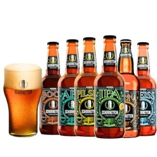 Kit Presente Cerveja para Marido ou Churrasco 6 garrafas Cerveja Schornstein 500 ml e Taça Pokal