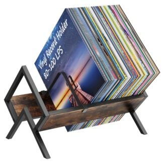 WOLiBOSS Armazenamento de discos de vinil - comporta álbuns de 80 a 100 LPs, suporte de disco de vinil de montagem rápida com divisórias ajustáveis, organizador de discos de casa e estúdio para (Equipamentos)