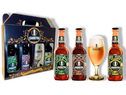 Kit Presente 3 garrafas Cerveja Schornstein 500 ml e Taça Pilsen 350 ml