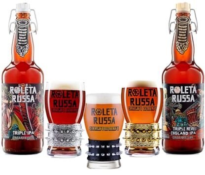 Kit Presente 2 Cervejas Roleta Russa Triple IPA + Copo Cerveja (3 opções)