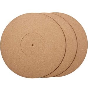 Outus 3 tapetes para toca-discos de cortiça embutidos de 30,5 cm x 3 mm para toca-discos de vinil LP redução de ruído audiófilo (Equipamentos)