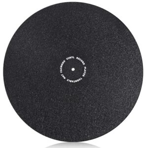 Facmogu Tapete de lã antiestática para toca-discos, toca-discos de vinil LP fonográfico de 30,48 cm, tapete preto – melhora o som e reduz o ruído (Equipamentos)
