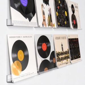 MAQUITA Pacote com 8 suportes de parede de disco de vinil de 30,5 cm, suporte de disco de acrílico transparente, estante infantil, item de colecionador para entusiastas de discos musicais (Equipamentos)
