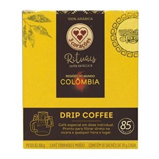 Drip Coffee, 3 Corações, Café Colombia, 10 sachês