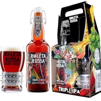 Kit Cerveja Roleta Russa Triple Ipa 500 ml e Copo Prateado 300 ml