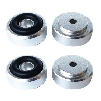 ZEZEFUFU 4 x suportes de isolamento de alto-falante HiFi com almofadas de spike de alto-falante com anéis de borracha antiderrapantes para amplificador de rádio AMP de toca-discos de CD (Equipamentos)