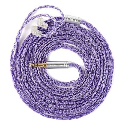 Kinboofi Cabo de monitor auricular de 2,0 m de comprimento, cabo IEM KBEAR ST24 Plus, fios de atualização de fone de ouvido HiFi banhados a prata 5N OCC, cabo de extensão de substituição de fone de