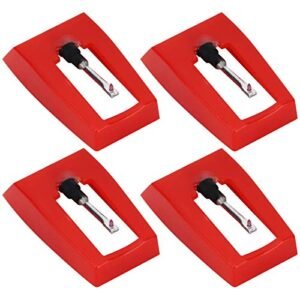 Agulha para toca-discos, agulha de diamante para toca-discos 4 peças, substituição prática da agulha do fonógrafo para Crosley, ION, Victrola, Jenson, Boytone, TechPlay, Capehart (Equipamentos)
