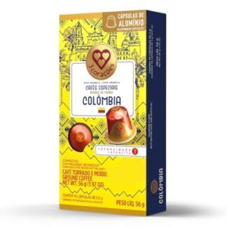 3 Corações Cápsulas de Café Regiões do Mundo Colômbia, Compatíveis com Nespresso, contém 10 cápsulas