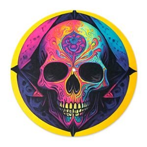 sdroceRyaM Tapete de prato giratório, tapete de 30,5 cm de feltro com padrão de crânio antiestático antiderrapante para toca-discos de vinil LP DJ, reduz vibrações e melhora a clareza do som, estilo A (Equipamentos)