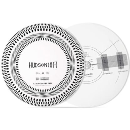Hudson Hi-Fi Tapete de disco estroboscópico para toca-discos - 30,5 cm x 2 mm - disco de PVC para testar velocidades de 33-1/3 e 45 RPM (estroboscópio com tapete transferidor de alinhamento de (Equipamentos)