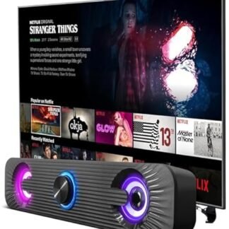 Caixa De Som Pc Computador Notebook Gamer Potente Subwoofer USB P2 Led RGB Soundbar Caixinha