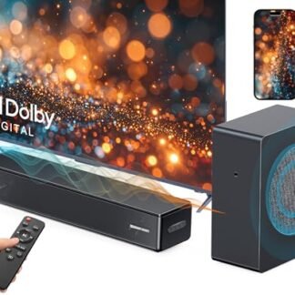 GEOYEAO Barra de som de 2,1 canais com subwoofer, barras de som Dolby Digital de 100 W, alto-falante de TV, sistema de som surround de áudio para home theater, HDMI eARC/Bluetooth/DSP/controle remoto (Equipamentos)