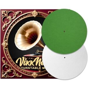 VixxNoxx 2 peças de tapetes de feltro para toca-discos de lã de 30,5 cm – tapete antiestático, absorvente de choque e almofada protetora para toca-discos fonógrafos, melhora o desempenho de áudio (Equipamentos)