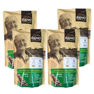 Café Rigno Especial 100% Arábica, Kit 4 Pacotes de 500g em Grãos, Catuaí Vermelho, 86+ Pontos, Torra Média - 2kg
