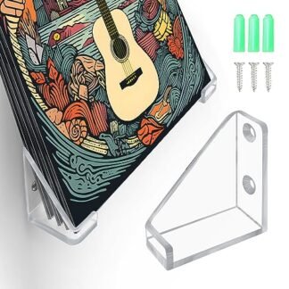 LANXGNAN Suporte de disco de vinil transparente montado na parede, prateleira flutuante para álbum de acrílico exiba sua audição diária de LP no escritório e casa (12) (Equipamentos)