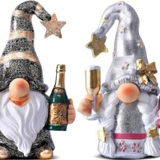 Vereemy Gnomos de champanhe, decorações de Natal para festa em casa, estatuetas, gnomos, decoração de bar de vinho, presentes para mulheres, champanhe, aniversários, festas de casamento