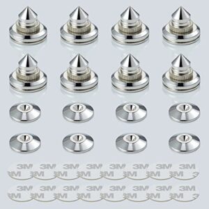 Pailvens Protetores de piso com pontas de alto-falante, 8 peças, suporte de isolamento de alto-falante ajustável à prova de choque para amplificador HiFi, subwoofer, gravador DAC, toca-discos, base de (Equipamentos)