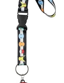 Pokémon Starter Pack Pikachu Charmander Squirtle Bulbasaur com alça de pulso para chaves com pingente de 5 cm, cordão de mão e pulso, suporte de crachá de identificação (Brinquedos)