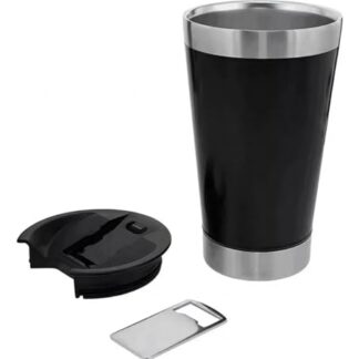 Copo Térmico para Cerveja Chopp Café com tampa 473ML (PRETO) (Cervejas)