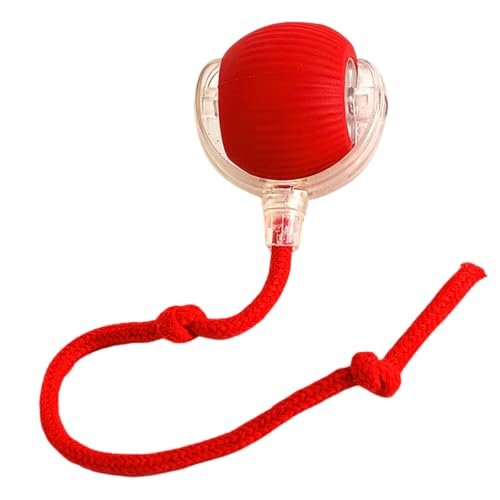 Bola De Brinquedo Elétrica Interativa Para Gatos Com Sensor De Movimento, 3 Modos De Rolagem Automática, Recarregável Via USB Tipo-C, Material Silicone Antiderrapante (VERMELHO) (Brinquedos)