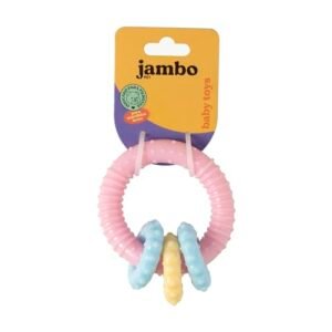 JAMBO PET | Brinquedo Mordedor Para Pets | Baby Argola | Ideal Para Cães Filhotes | Colorido Em Tons Pastel | Material Resistente E Atóxico | Feito em Borracha (Brinquedos)