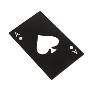 Abridor De Garrafa Em Formato De Carta De Baralho ÁS De Espadas Aço Inox Preto Resistente Portátil Leve LUXO Para Bebidas Cervejas Bar Restaurante LINHA PREMIUM SYANG (Cervejas)