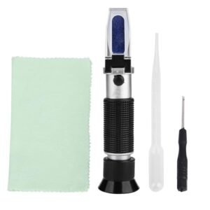 Refratômetro de handheld brix medidor, 0 a 32% de hidrômetro de teor de açúcar de alumínio, testador de refratômetro de concentração profissional para frutas, mel, suco, cerveja, (Cervejas)