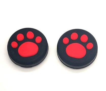 2 x controles analógicos de silicone para polegar e joystick para Nintendo Switch NS/Switch Lite Controller Joy-Con ThumbStick Gato Paw Claw (vermelho) (Brinquedos)