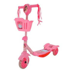 Zippy Toys Patinete Infantil Princesas Com Cestinha, Luz e Som; Para Maiores de 3 Anos de Idade, Suporta Até 40kg, 3 Rodas, Freio Traseiro, Ajuste de Altura, Brinquedo Divertido, Meninos e Meninas (Brinquedos)