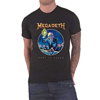 Camiseta masculina Megadeth RIP Anniversary Slim Fit Preta, Preto, G (CDs)