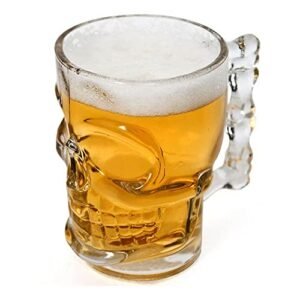 CANECA PARA CHOPP E CERVEJA DE VIDRO CAVEIRA ROCK STYLE 510ml TRANSPARENTE (Cervejas)