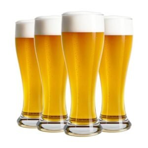 ANCRIA Copos de cerveja de 496 g Pilsner conjunto de 4 copos de cerveja artesanais copos de bebida bar doméstico, copos de vidro (Cervejas)