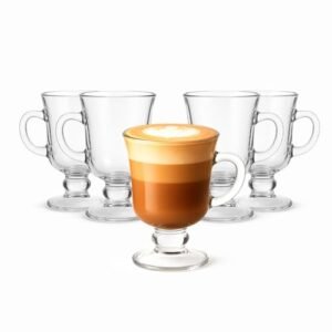 6 canecas xícaras vidro nespre capuccino café 130Ml taça alta gusto bistro restaurante cafeteria (Café)