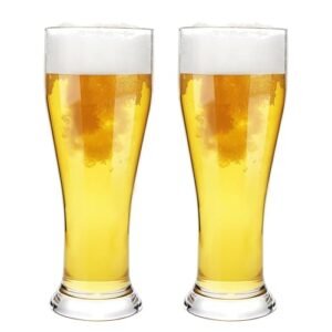 MICHELY Unbreakable Tall Pilsner Copos de Cerveja Conjunto de 2 (470 g), Copo de Cerveja Tritan Plástico Trigo Copo Copo de Cerveja (Cervejas)